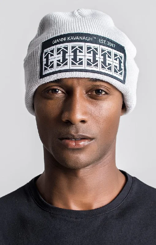 Ice Grey Beanie With GK Monogram Badge