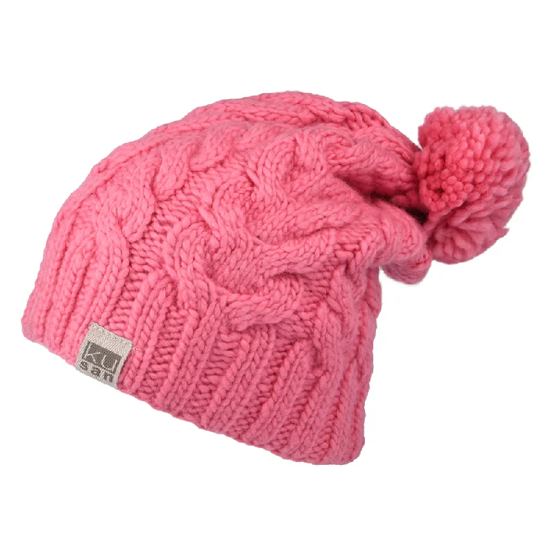 Kusan Oversized Bobble Hat - Bubblegum Pink