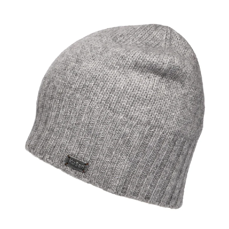 Kusan Wool-Cashmere Beanie Hat - Grey