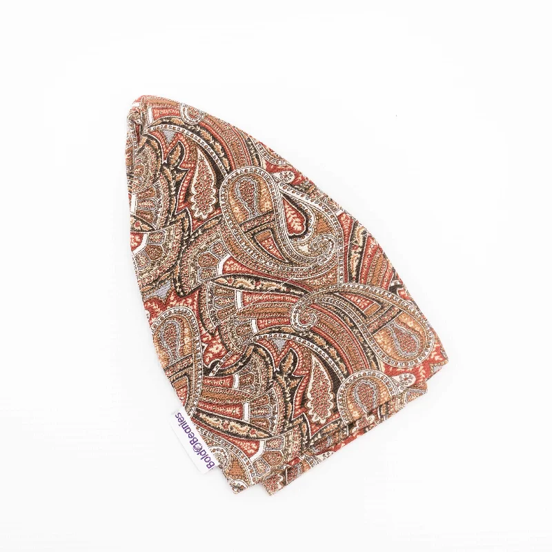 Liberty Paisley Mens Bald Beanie Hat Brown