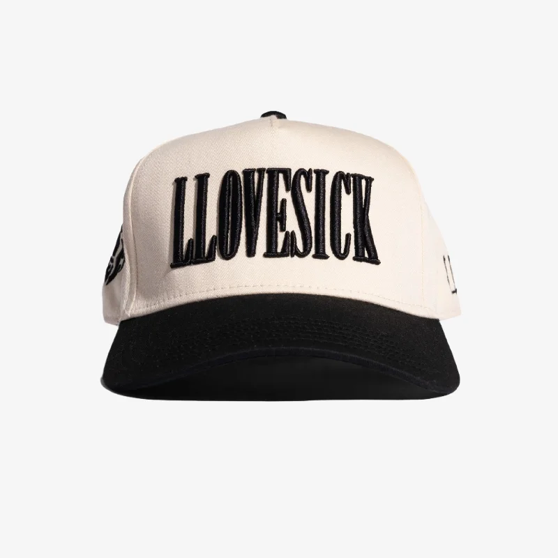 LLovesick 'Classic Logo' 3D Embroidered Snapback Cap Cream / Black LL1-101-CMB