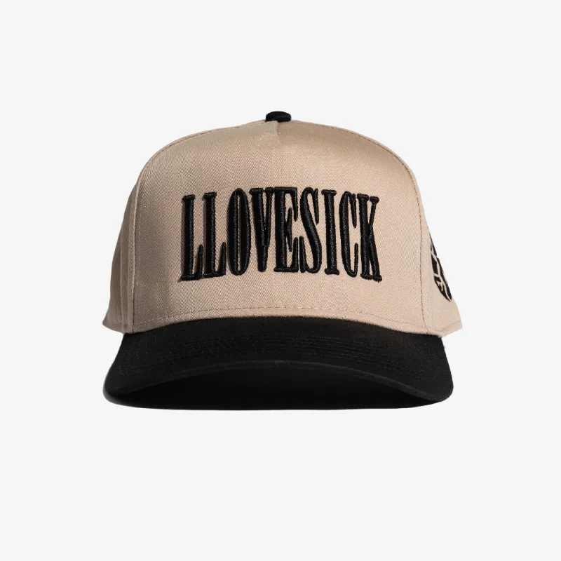 LLovesick 'Classic Logo' 3D Embroidered Snapback Cap Khaki / Black LL1-101-KHB