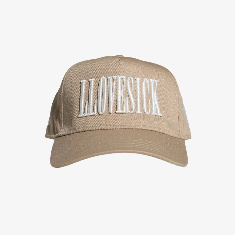 LLovesick 'Classic Logo' 3D Embroidered Snapback Cap Tan LL1-101-TAN