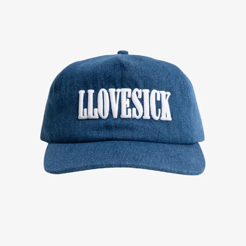 LLovesick 'Classic Logo' Denim Puff Print Snapback Cap Blue LL1-158-DNM