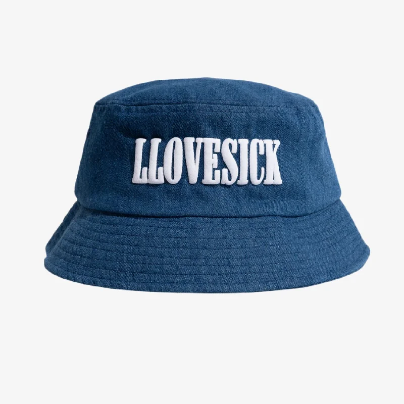 LLovesick 'Classic Logo' Puff Print Bucket Cap Denim Blue LL1-165-DNM