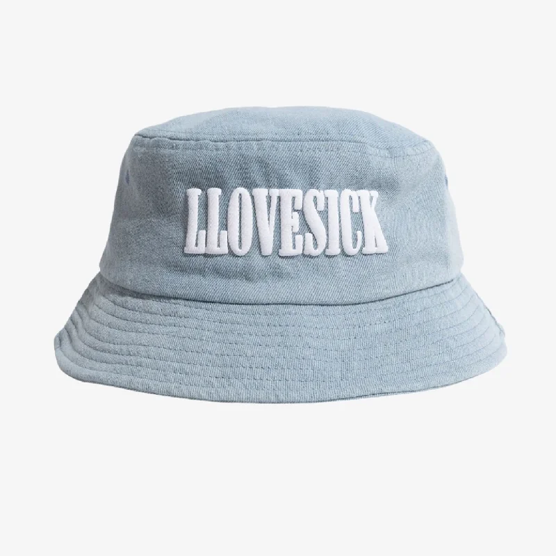 LLovesick 'Classic Logo' Puff Print Bucket Cap Denim Sky LL1-165-WDM