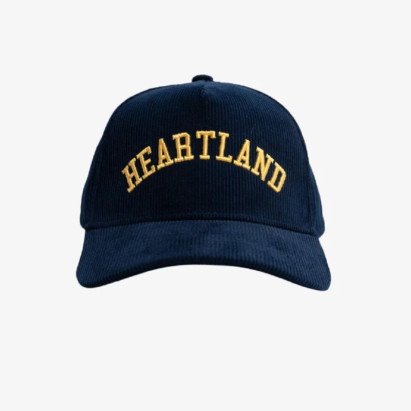 LLovesick 'Heartland' 3D Embroidered Corduroy Snapback Cap Seal Navy Blue LL1-118-SBL