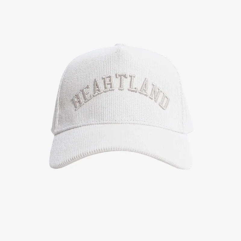 LLovesick 'Heartland' 3D Embroidered Corduroy Snapback Cap Stone White LL1-118-STW