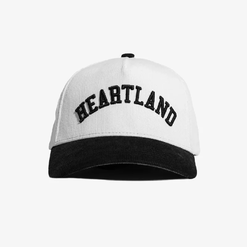 LLovesick 'Heartland' 3D Embroidered Corduroy Snapback Cap White / Black LL1-118-WBK