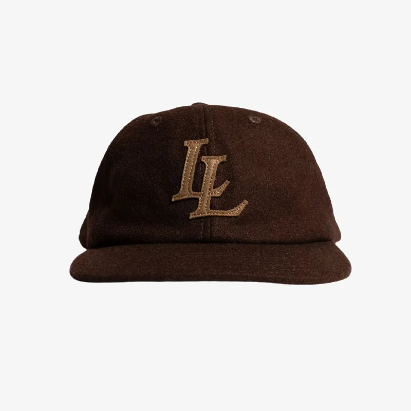 LLovesick 'LL Emblem' Stitched Low Profile Snapback Cap Brown / Red LL1-110-BRR