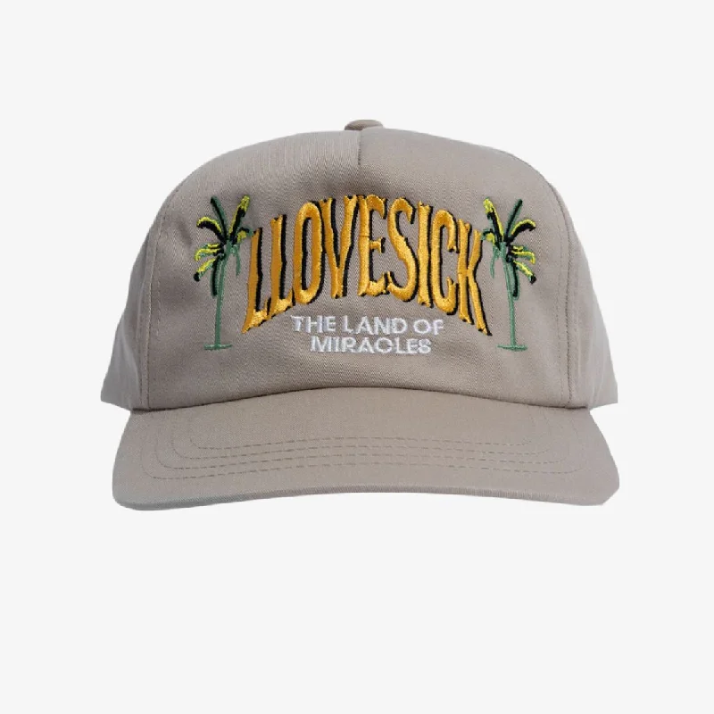 LLovesick 'The Land Of Miracles' 5-Panel Oversized Fit Snapback Cap Khaki LL1-137-KHA