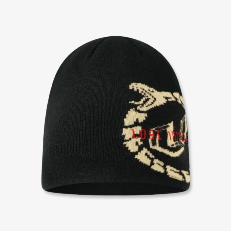 Lost Intricacy Beanie 'Full Circle Snake' Black / Cream