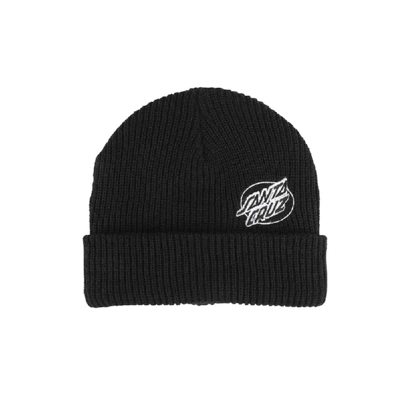 Mono Lined Oval Dot Beanie (Black)