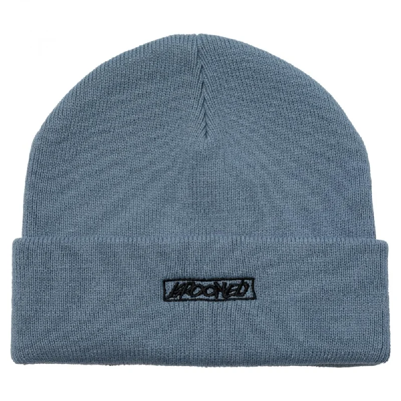 Moonsmile Script Cuff Beanie (Grey/Black)