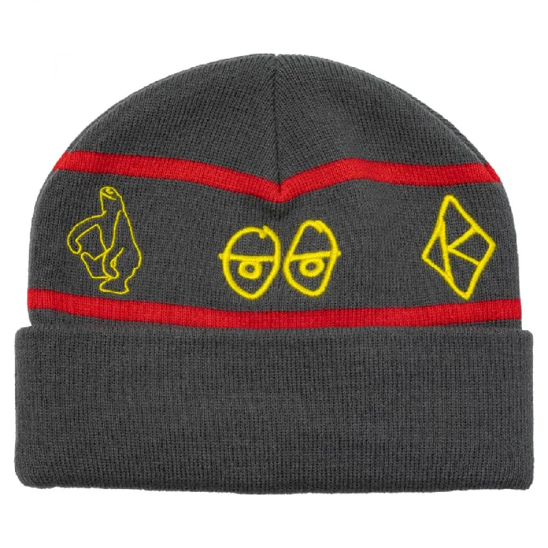 Naskar Cuff Beanie (Charcoal/Red/Yellow)