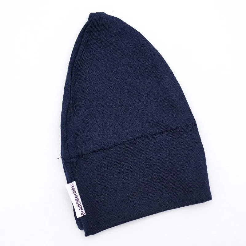 Navy Kids Chemo Beanie Hat Unisex Girl Boy