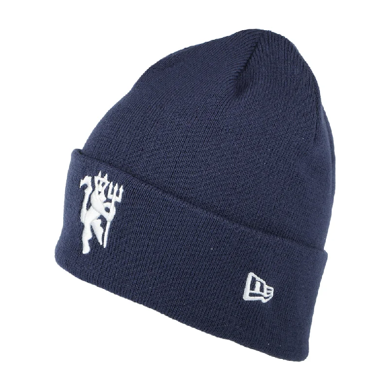 New Era Manchester United FC Beanie Hat - Seasonal Cuff - Navy Blue