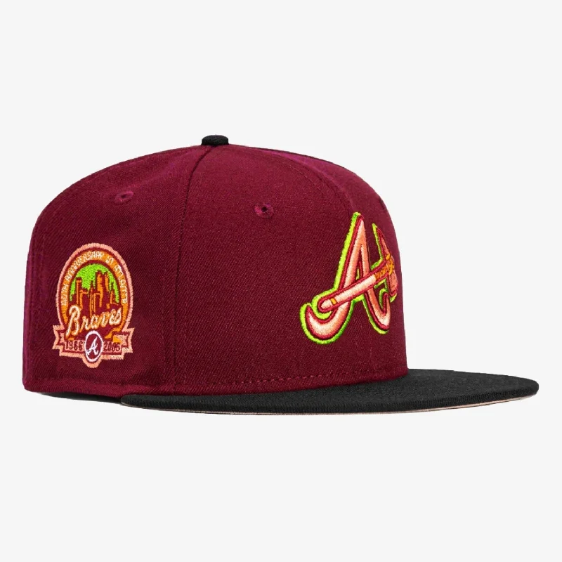 New Era x MLB Alternate 'Atlanta Braves 40th Anniversary' 59Fifty Patch Fitted Hat Cardinal / Peach