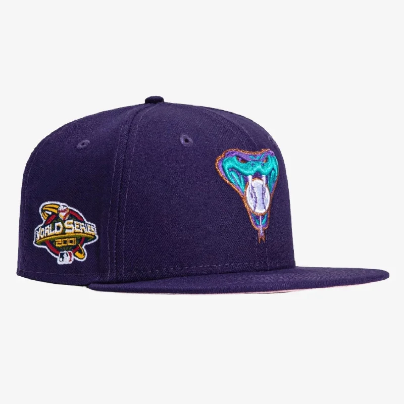 New Era x MLB 'Arizona Diamondbacks 2001 World Series' 59Fifty Patch Fitted Hat Purple (Pink Bottom)