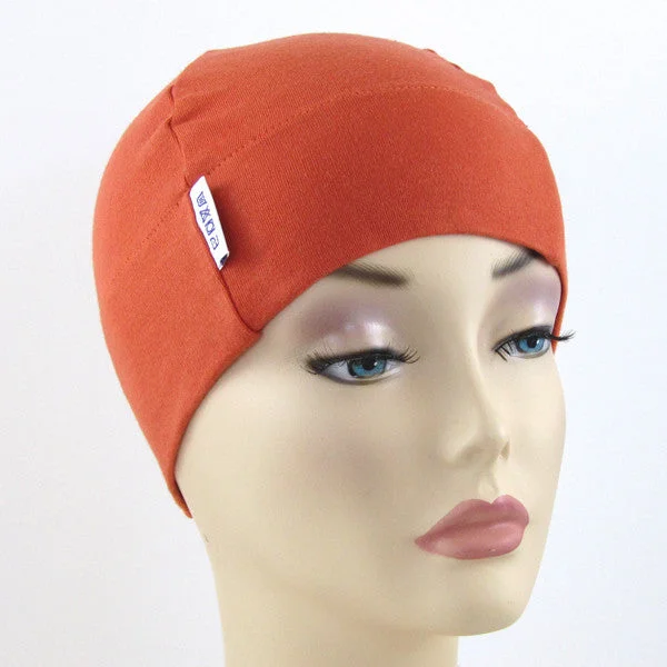 Orange Plain Bold Beanies Hat