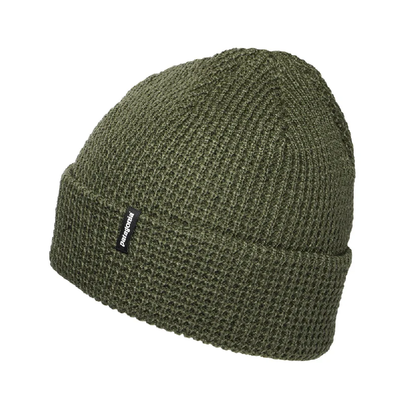 Patagonia Hats Snowdrifter Waffle Knit Beanie Hat - Pine Green