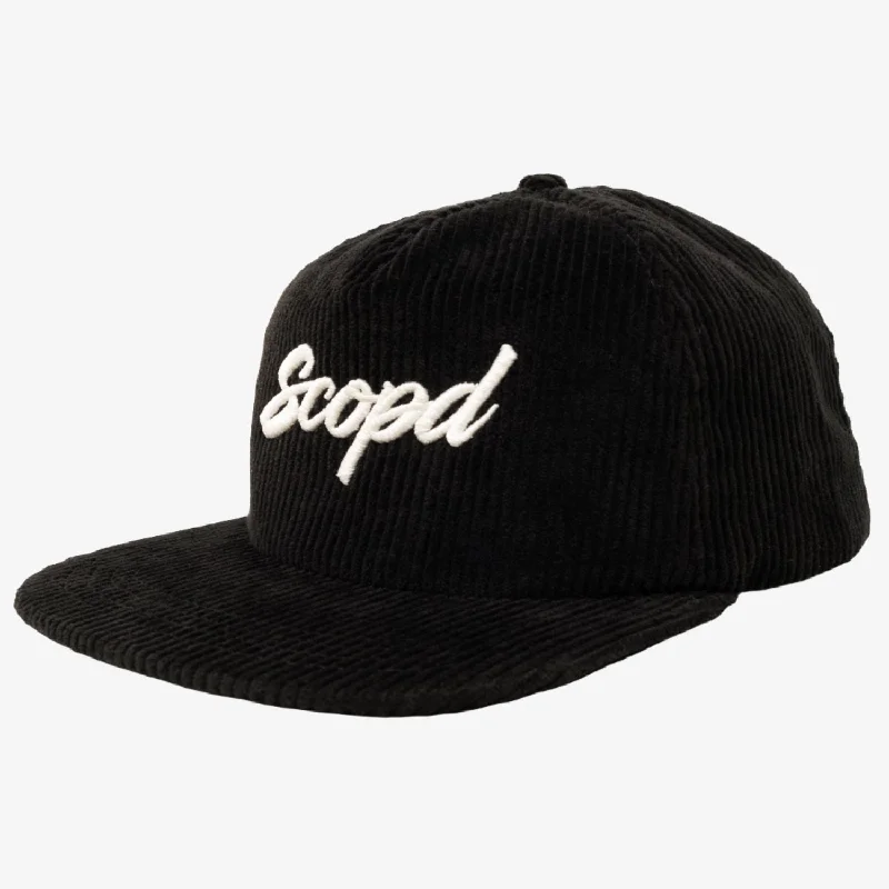 Scopd Corduroy Snapback Hat 'Classic Logo' Black