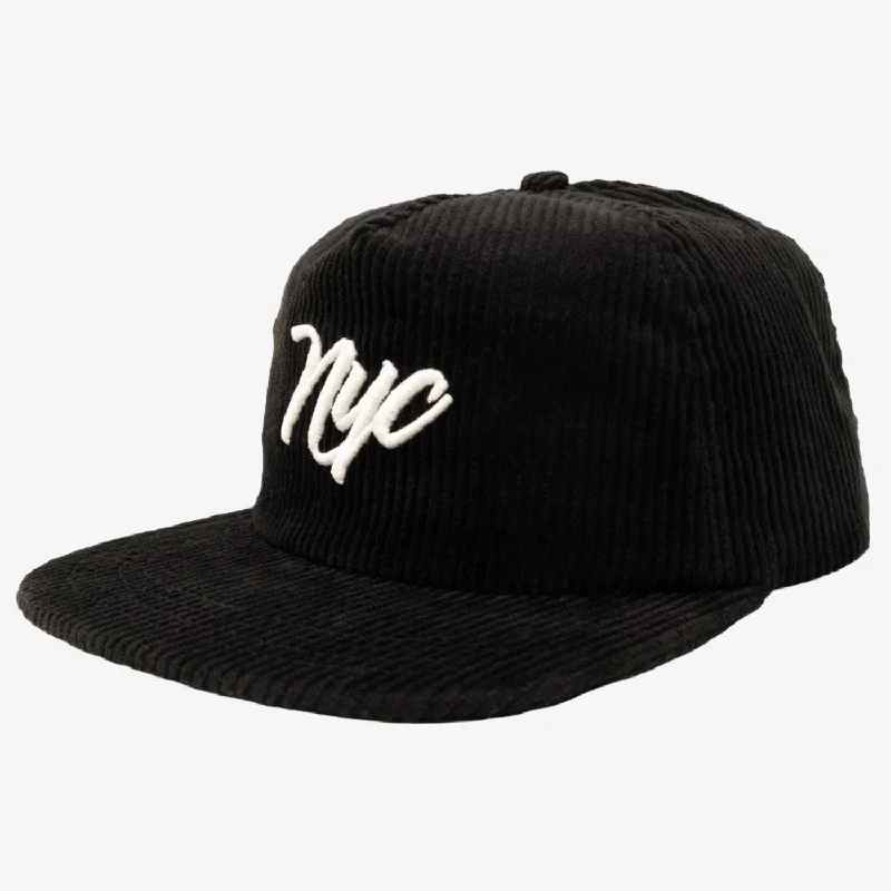 Scopd Corduroy Snapback Hat 'NYC Logo' Black