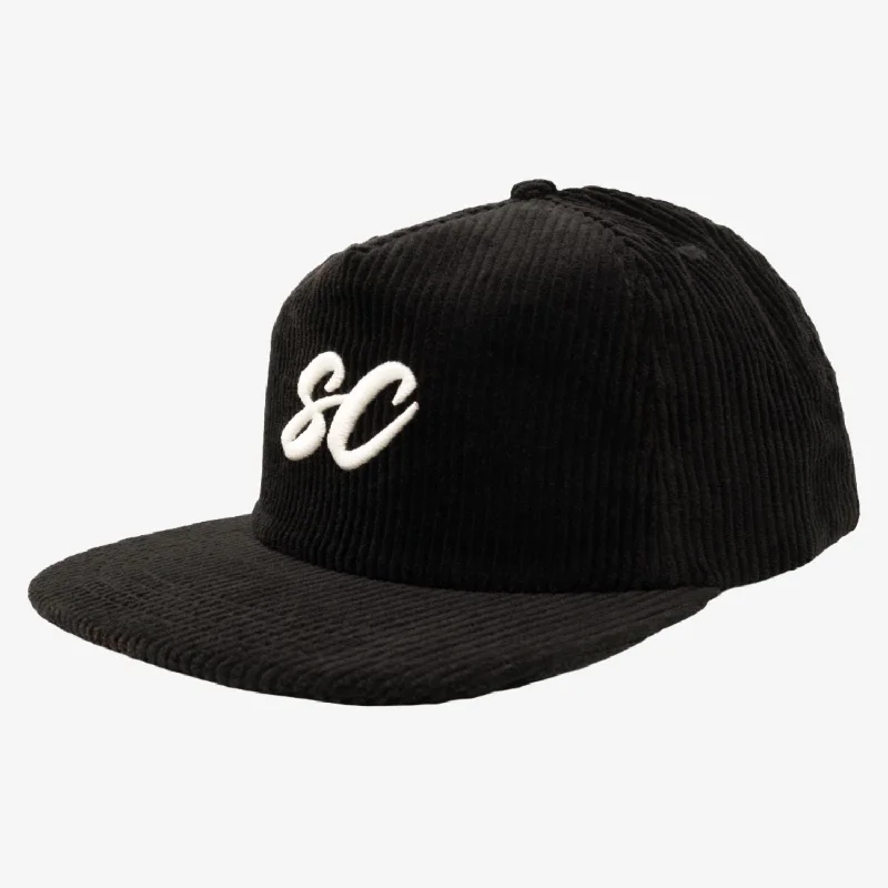 Scopd Corduroy Snapback Hat 'SC Logo' Black