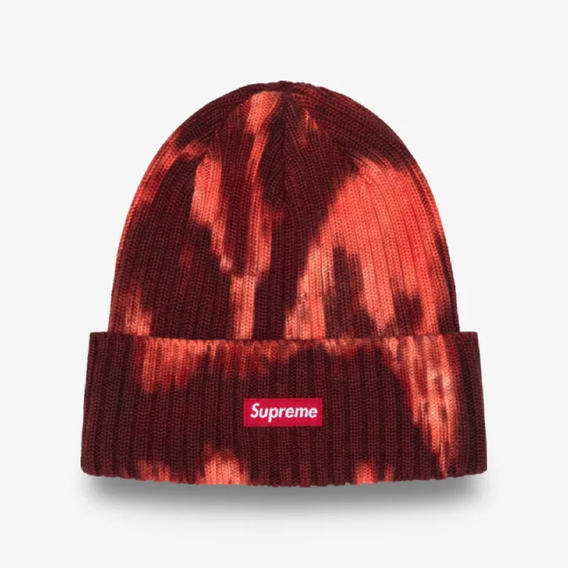 Supreme Beanie 'Overdyed' Splatter Red (SS24)