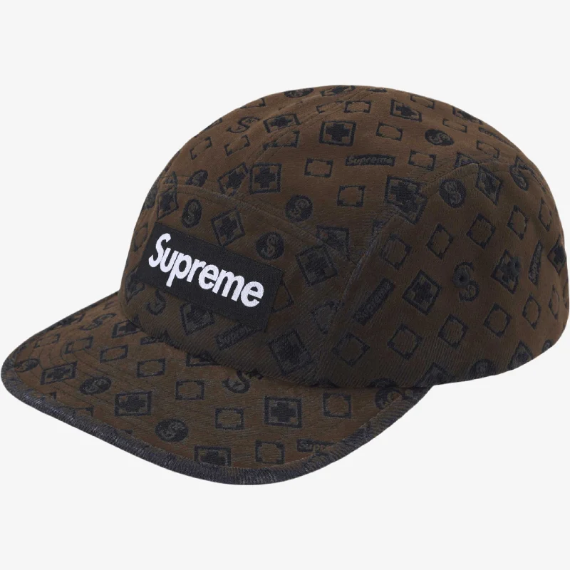 Supreme 'Flocked' Denim Camp Cap Black (FW24)