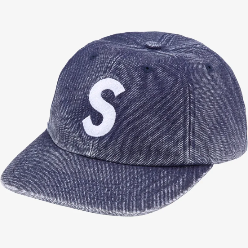 Supreme 'Pigment S Logo' 6-Panel Hat Navy (FW24)