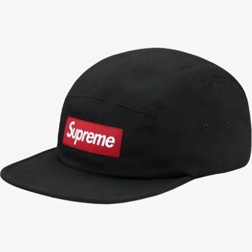 Supreme 'Washed Chino Twill' Camp Cap Black (FW17)