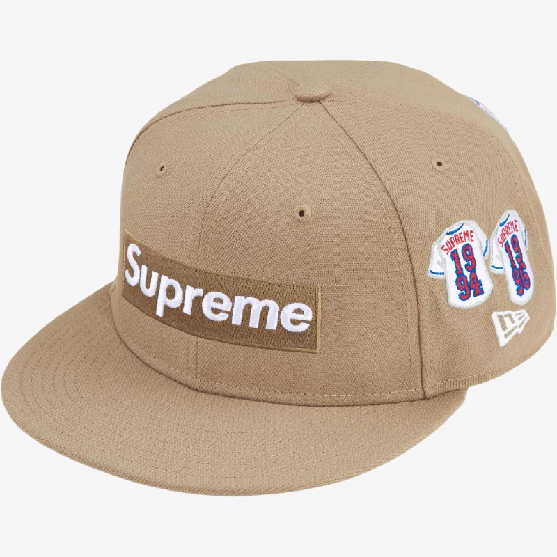 Supreme x New Era 'Baseball Jerseys Box Logo' Fitted Hat Khaki (FW24)