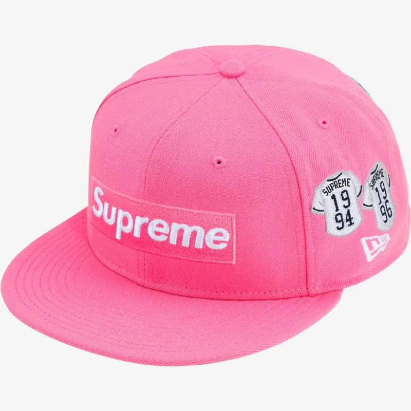 Supreme x New Era 'Baseball Jerseys Box Logo' Fitted Hat Pink (FW24)