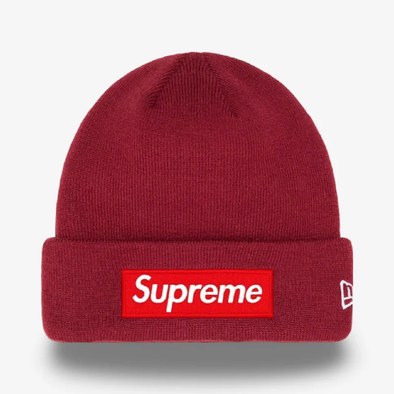 Supreme x New Era Beanie 'Box Logo' Cardinal (FW22)