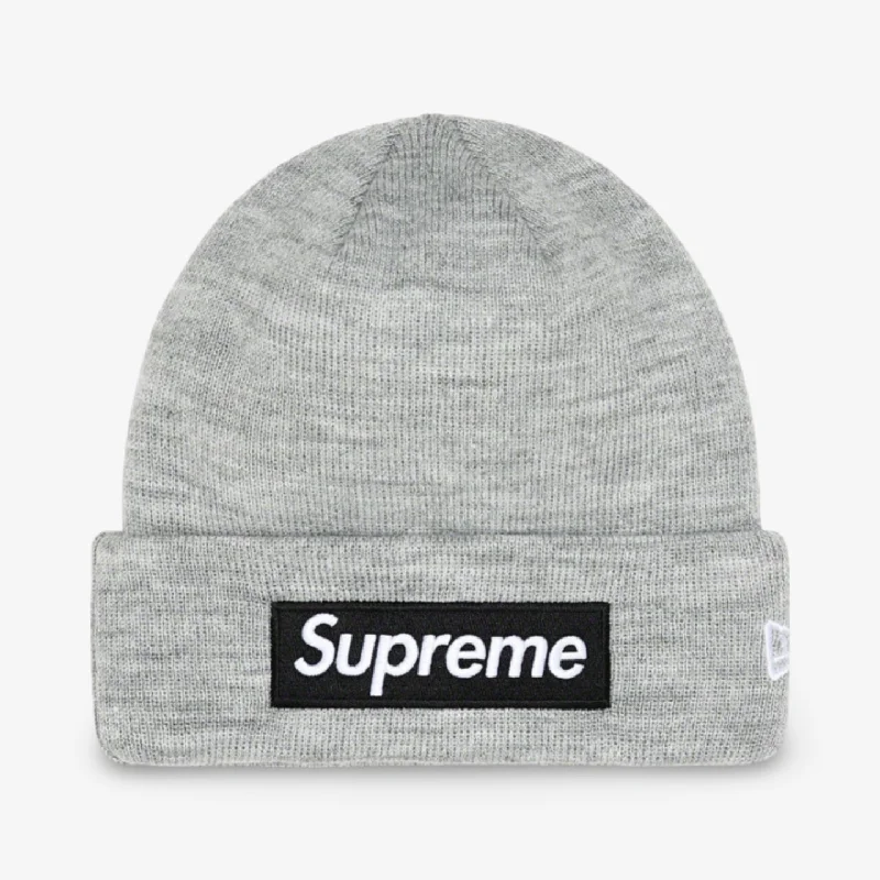 Supreme x New Era Beanie 'Box Logo' Heather Grey (FW22)