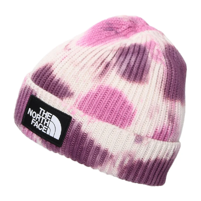 The North Face Hats Logo Box Tie Dye Cotton Fisherman Beanie Hat - Pale Green-Pink