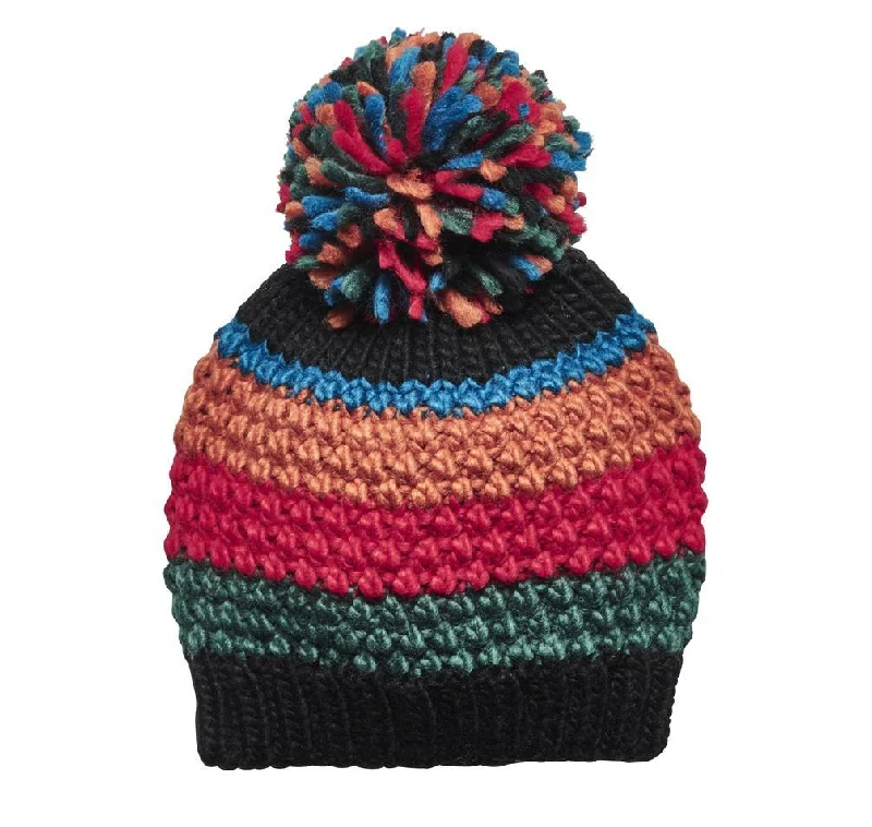 Women's Striped Beanie w/ Pom (KNH5001)