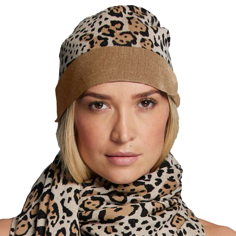 Womens Tache Leopard Beanie Golden